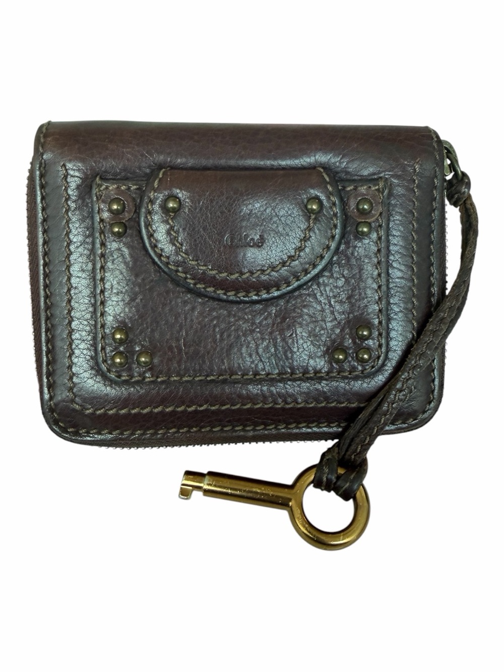 Authentic Chloé Paddington Chocolate Brown Leather Compact Zip Around Wallet - Picture 2 of 9